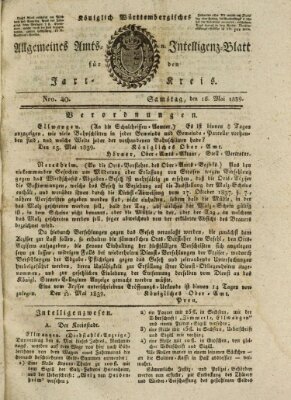 Allgemeines Amts- und Intelligenz-Blatt für den Jaxt-Kreis Samstag 18. Mai 1839