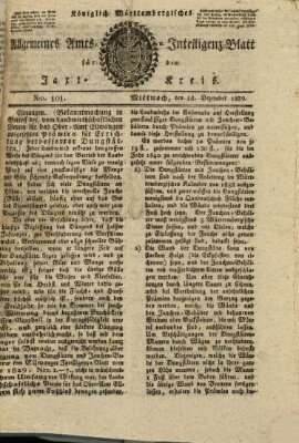 Allgemeines Amts- und Intelligenz-Blatt für den Jaxt-Kreis Mittwoch 18. Dezember 1839