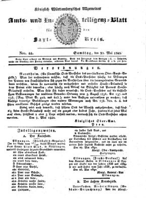 Allgemeines Amts- und Intelligenz-Blatt für den Jaxt-Kreis Samstag 30. Mai 1840