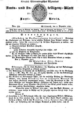 Allgemeines Amts- und Intelligenz-Blatt für den Jaxt-Kreis Mittwoch 9. Dezember 1840