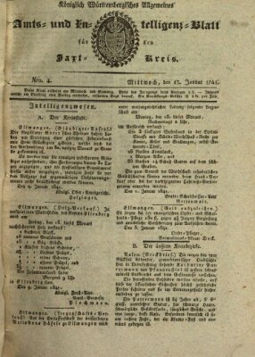 Allgemeines Amts- und Intelligenz-Blatt für den Jaxt-Kreis Mittwoch 13. Januar 1841