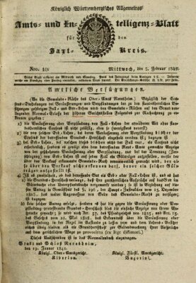 Allgemeines Amts- und Intelligenz-Blatt für den Jaxt-Kreis Mittwoch 3. Februar 1841