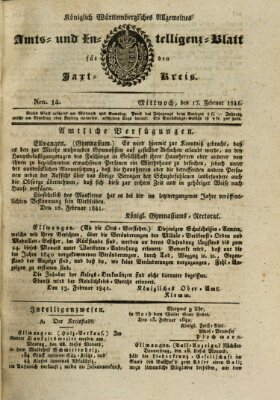 Allgemeines Amts- und Intelligenz-Blatt für den Jaxt-Kreis Mittwoch 17. Februar 1841