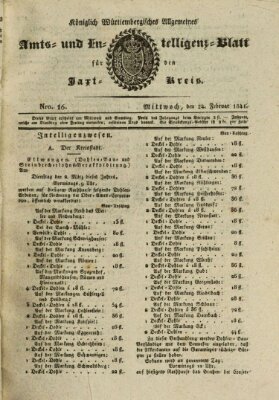 Allgemeines Amts- und Intelligenz-Blatt für den Jaxt-Kreis Mittwoch 24. Februar 1841