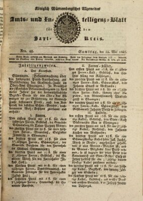 Allgemeines Amts- und Intelligenz-Blatt für den Jaxt-Kreis Samstag 22. Mai 1841