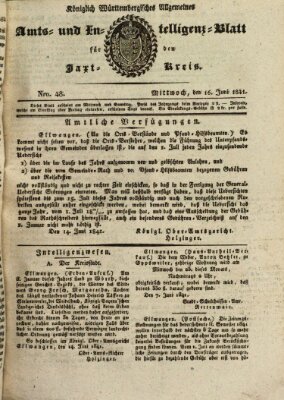 Allgemeines Amts- und Intelligenz-Blatt für den Jaxt-Kreis Mittwoch 16. Juni 1841