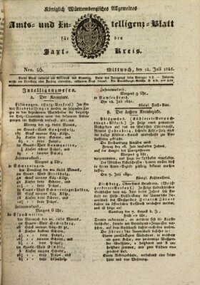 Allgemeines Amts- und Intelligenz-Blatt für den Jaxt-Kreis Mittwoch 14. Juli 1841