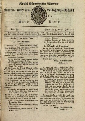 Allgemeines Amts- und Intelligenz-Blatt für den Jaxt-Kreis Samstag 31. Juli 1841