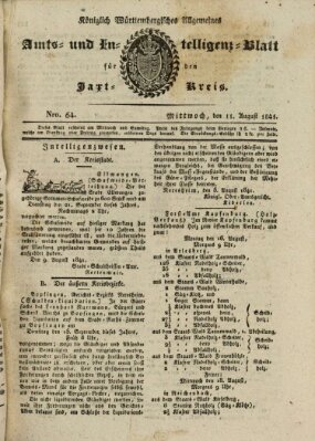 Allgemeines Amts- und Intelligenz-Blatt für den Jaxt-Kreis Mittwoch 11. August 1841