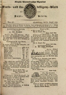 Allgemeines Amts- und Intelligenz-Blatt für den Jaxt-Kreis Samstag 21. August 1841