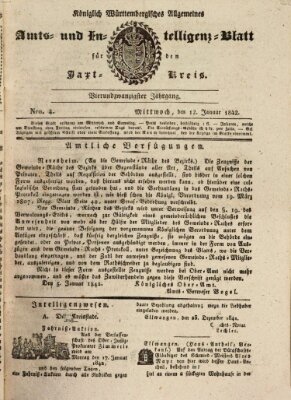 Allgemeines Amts- und Intelligenz-Blatt für den Jaxt-Kreis Mittwoch 12. Januar 1842