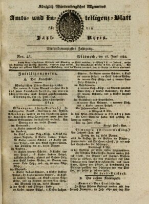 Allgemeines Amts- und Intelligenz-Blatt für den Jaxt-Kreis Mittwoch 15. Juni 1842