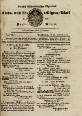 Allgemeines Amts- und Intelligenz-Blatt für den Jaxt-Kreis Mittwoch 26. Oktober 1842