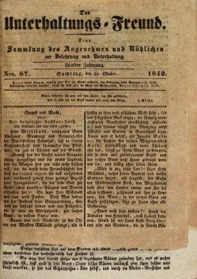 Allgemeines Amts- und Intelligenz-Blatt für den Jaxt-Kreis Samstag 29. Oktober 1842