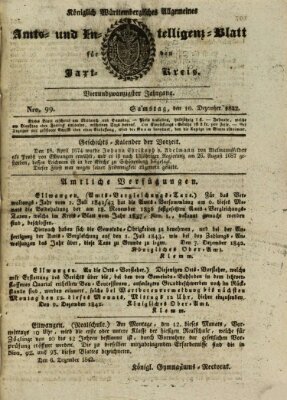 Allgemeines Amts- und Intelligenz-Blatt für den Jaxt-Kreis Samstag 10. Dezember 1842