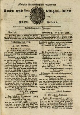 Allgemeines Amts- und Intelligenz-Blatt für den Jaxt-Kreis Mittwoch 3. Mai 1843