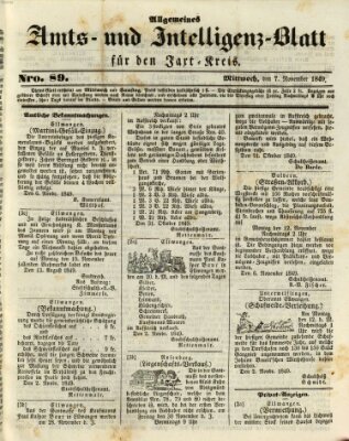 Allgemeines Amts- und Intelligenz-Blatt für den Jaxt-Kreis Mittwoch 7. November 1849