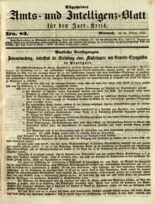 Allgemeines Amts- und Intelligenz-Blatt für den Jaxt-Kreis Mittwoch 16. Oktober 1850