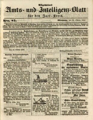 Allgemeines Amts- und Intelligenz-Blatt für den Jaxt-Kreis Mittwoch 23. Oktober 1850