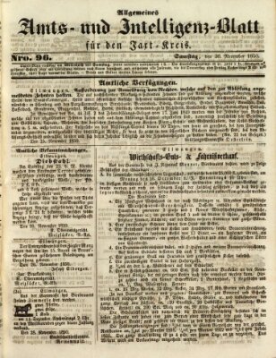 Allgemeines Amts- und Intelligenz-Blatt für den Jaxt-Kreis Samstag 30. November 1850