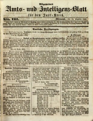 Allgemeines Amts- und Intelligenz-Blatt für den Jaxt-Kreis Mittwoch 18. Dezember 1850