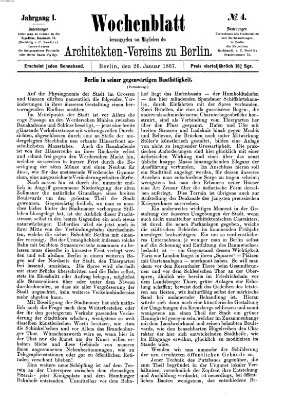 Wochenblatt (Deutsche Bauzeitung 〈Berlin〉) Samstag 26. Januar 1867