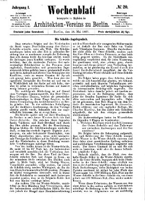 Wochenblatt (Deutsche Bauzeitung 〈Berlin〉) Samstag 18. Mai 1867