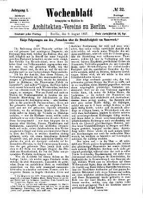 Wochenblatt (Deutsche Bauzeitung 〈Berlin〉) Freitag 9. August 1867