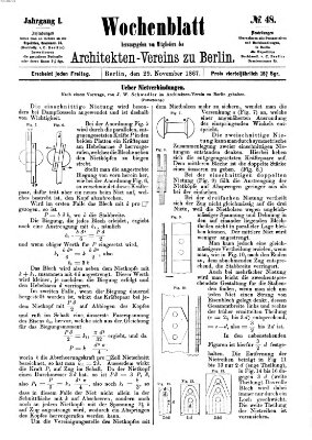 Wochenblatt (Deutsche Bauzeitung 〈Berlin〉) Freitag 29. November 1867