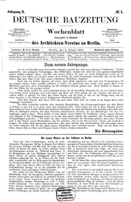 Deutsche Bauzeitung 〈Berlin〉 Freitag 3. Januar 1868