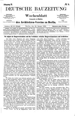 Deutsche Bauzeitung 〈Berlin〉 Freitag 24. Januar 1868