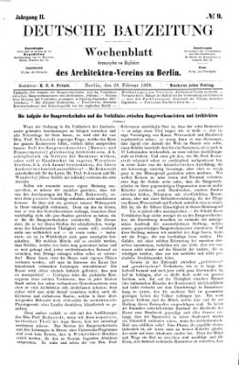 Deutsche Bauzeitung 〈Berlin〉 Freitag 28. Februar 1868