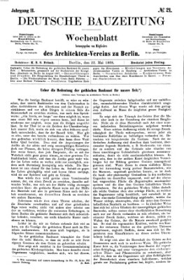 Deutsche Bauzeitung 〈Berlin〉 Freitag 22. Mai 1868