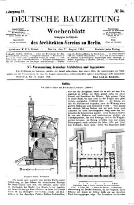 Deutsche Bauzeitung 〈Berlin〉 Freitag 21. August 1868