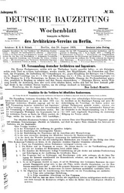 Deutsche Bauzeitung 〈Berlin〉 Freitag 28. August 1868