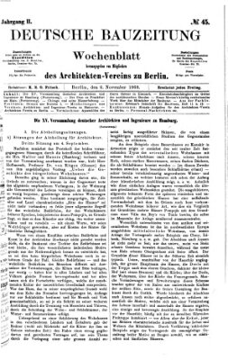 Deutsche Bauzeitung 〈Berlin〉 Freitag 6. November 1868