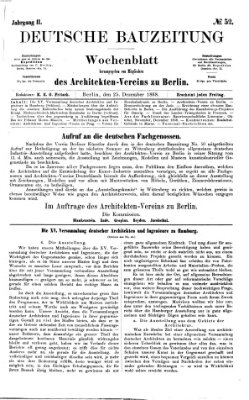 Deutsche Bauzeitung 〈Berlin〉 Freitag 25. Dezember 1868