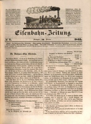 Eisenbahn-Zeitung Sonntag 16. Februar 1845