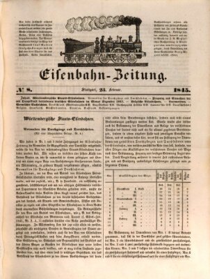 Eisenbahn-Zeitung Sonntag 23. Februar 1845