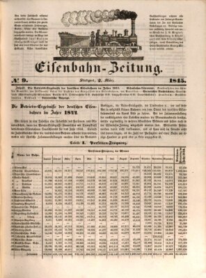 Eisenbahn-Zeitung Sonntag 2. März 1845