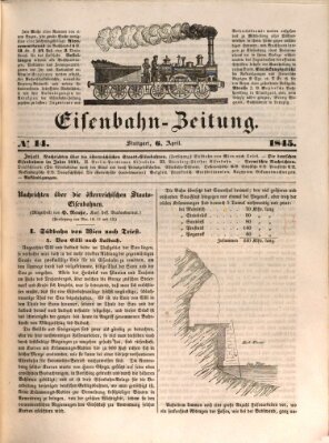 Eisenbahn-Zeitung Sonntag 6. April 1845