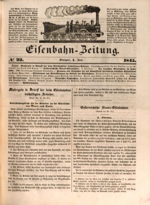 Eisenbahn-Zeitung Sonntag 1. Juni 1845