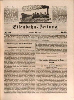 Eisenbahn-Zeitung Sonntag 13. Juli 1845