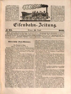 Eisenbahn-Zeitung Sonntag 24. August 1845