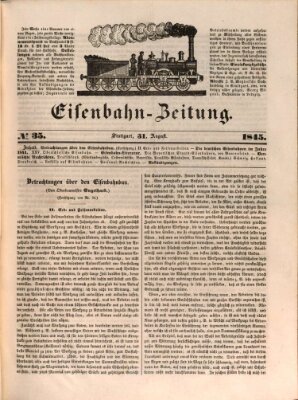 Eisenbahn-Zeitung Sonntag 31. August 1845