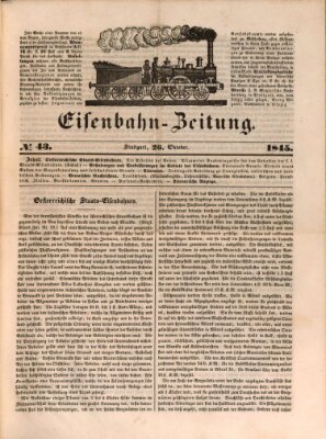 Eisenbahn-Zeitung Sonntag 26. Oktober 1845