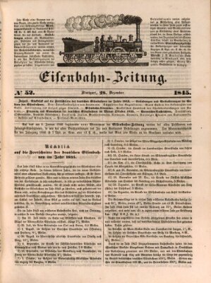 Eisenbahn-Zeitung Sonntag 28. Dezember 1845