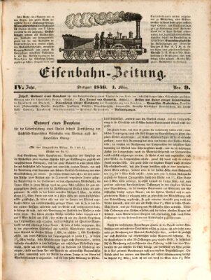 Eisenbahn-Zeitung Sonntag 1. März 1846