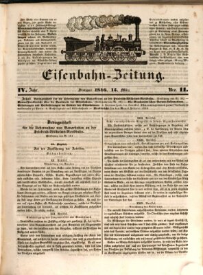 Eisenbahn-Zeitung Sonntag 15. März 1846