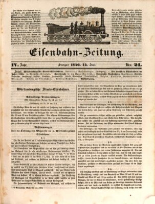 Eisenbahn-Zeitung Sonntag 14. Juni 1846